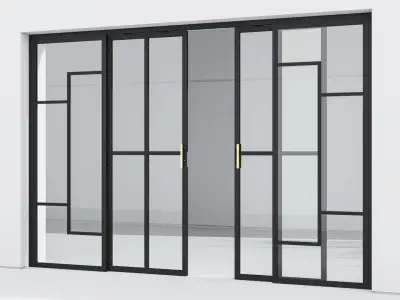 Aluminium door 33 3D model