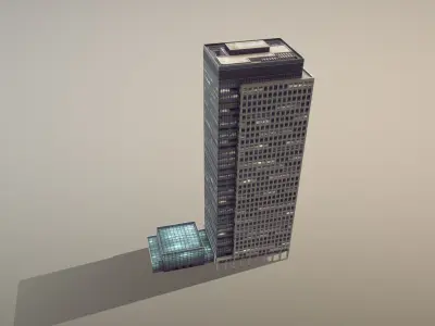 London 40 Bank Street Low-poly 3D model