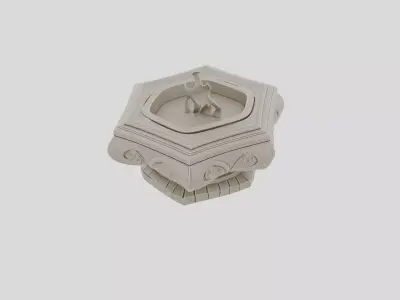 Fantasy Stone Temple Brazier for 3D print Low-poly 3D model
