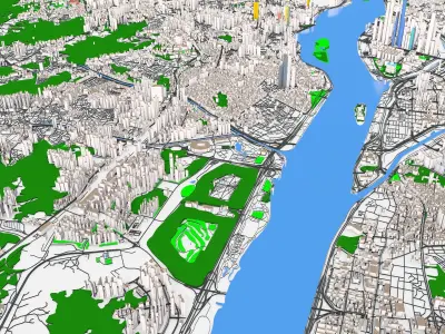 Cityscape Seoul South Korea 3D model