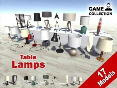 Table Lamps Lowpoly Low-poly 3D model