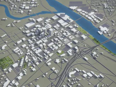 Shreveport - Louisiana  Low-poly 3D model