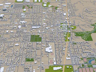 Rogers Arkansas USA 30km Low-poly 3D model