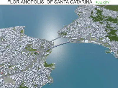 Florianopolis State of Santa Catarina Brazil 60km Low-poly 3D model