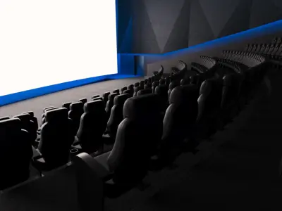 Modern High Tech Cinema Movie Theater 3D model