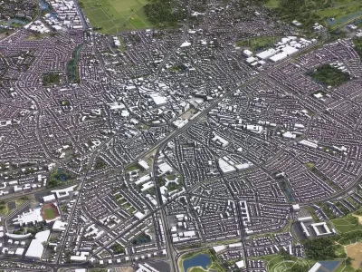 Hilversum - 3D City Model Low-poly 3D model