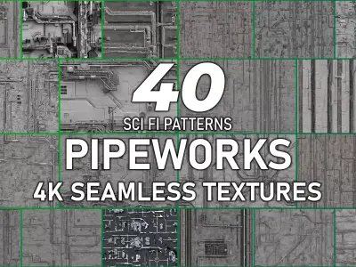 40 Seamless Sci-fi Patterns - PIPEWORKS Texture