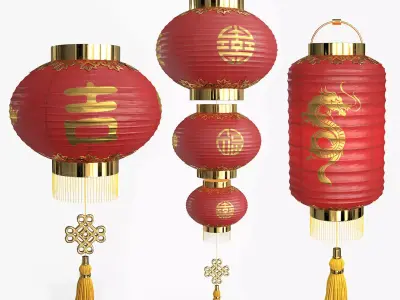 Paper Lantern Collection 3D Model Pack