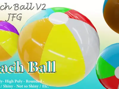 Beach Ball JFG V2 Low-poly 3D model
