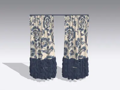 Curtain Low-poly 3D model 54