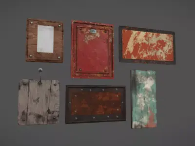 Plate Pack 01 Low-poly 3D model