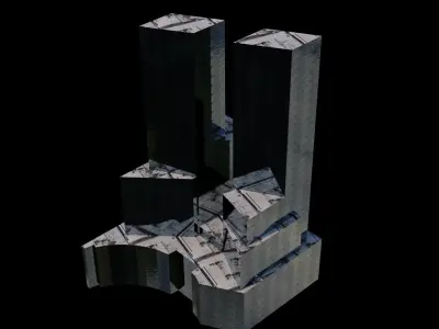 Time Warner Center Towers - NYC Low-poly 3D model