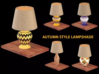 lampshade table lamp Low-poly 3D model