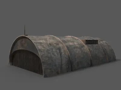Scifi Hangar Free low-poly 3D model