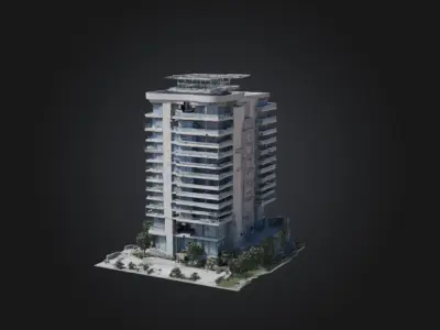 Post Apocalyptic abandoned residential building 3D model
