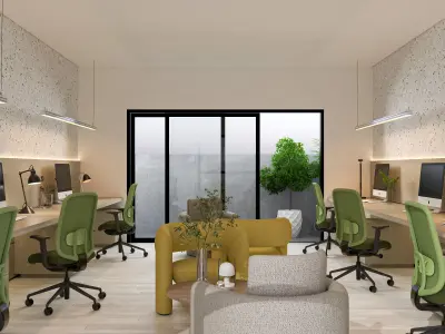 Exclusive Design Coworking Space Home Office Interior Design 3D model