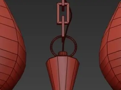 VIOLA brass chandelier with glass shades 3D model