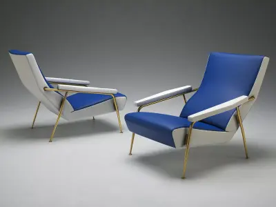 D153 pair of lounge chairs 3D model