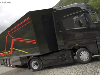  Enclosed Transport Semi-Trailer Black 