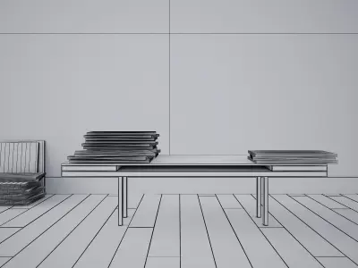 Table - Living Room Furniture 01 Low-poly 3D model