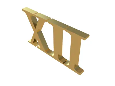 Roman Numerals 12 v1 002 Low-poly 3D model