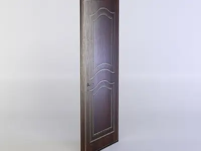 Door wooden Low-poly 3D model 5