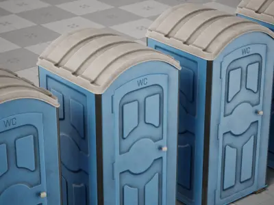 Street Portable Bio Toilet Game 3D Low-poly Low-poly 3D model