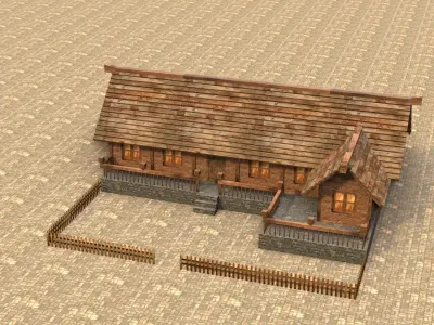 Medieval house sixteen 5 Low-poly 3D model