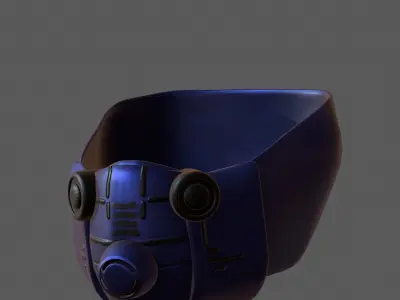 Gas mask helmet 3d model scifi Low-poly  Low-poly 3D model 410
