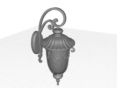 Lininger Black Hammered Glass Outdoor Wall Lantern 3D model