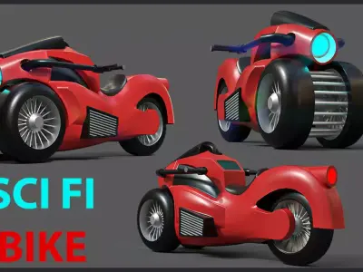 Sci-fi Bike Game Ready 3 3D model