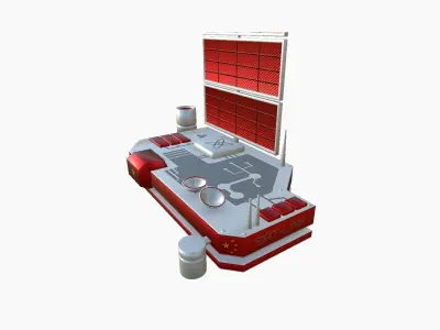 Satellite B10 China - SciFi Space Design Low-poly 3D model