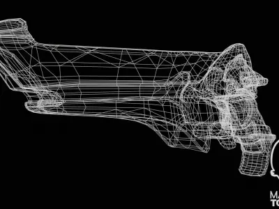 Last Day - Biomechanical Sci-Fi Organic Pistol - Game Ready Low-poly 3D model