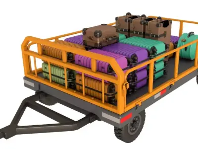 Baggage Carts 3D model