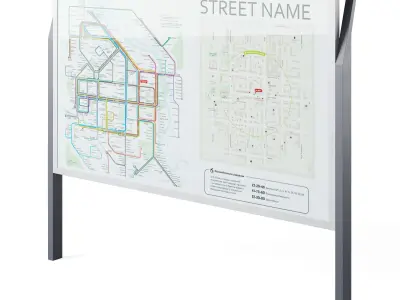 Street advertising information stands by mmcite 3D model