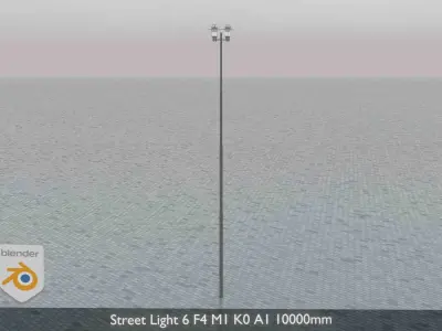 Street Light 6 F4 M1 K0 A1 10000mm Low-poly 3D model