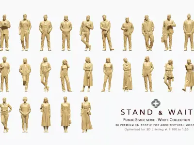 Stand and Wait - 30 Architectural Figures 3D print model