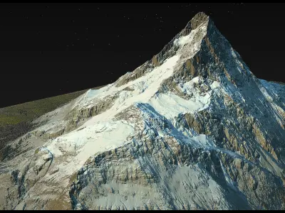 Granite Peak Mountain - 3 Variation of fully generated mesh 3D model