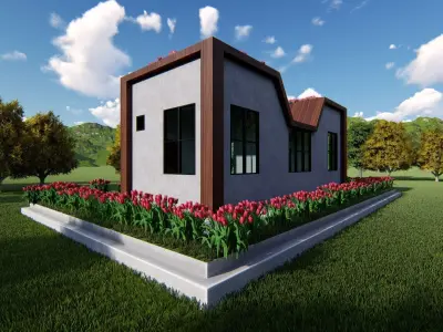 Tiny House Floor Plan-2 Low-poly 3D model