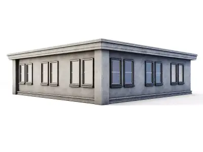 Tenement Building Upper Floor Low-poly 3D model