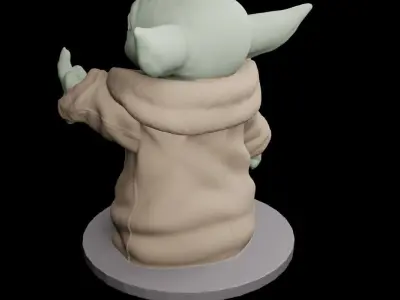 Badass baby yoda 3D print model