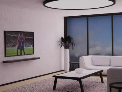 Livingroom and watching football 3D model
