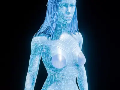 Artificially intelligent Character Low-poly 3D model