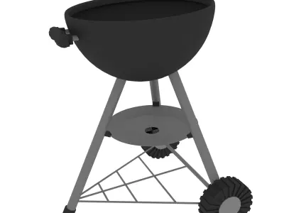 LowPoly Bbq model grill Low-poly 3D model