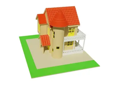 low poly house 02 Low-poly 3D model