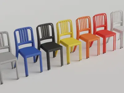 Stackable Plastic Chair Low-poly 3D model