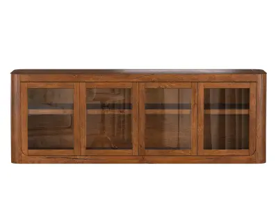 OSLO GLASS 4-DOOR MEDIA CONSOLE 3D model