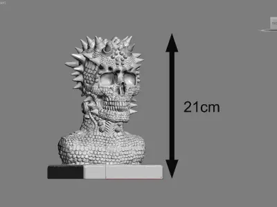 Robot Skull dragon bust Cyborg skull dragon 3D print model