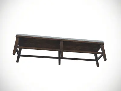 Metal Bench Low-poly 3D model shop