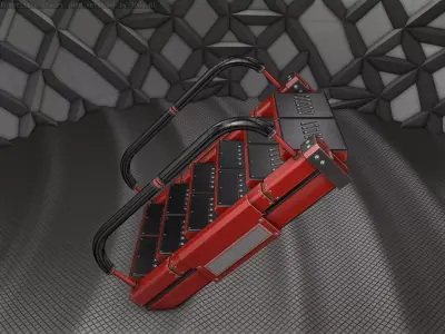 Sci-Fi Stairs - 6 - Red Version Low-poly 3D model